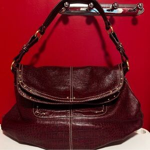 Maxx New York Croc Embossed Hobo Bag